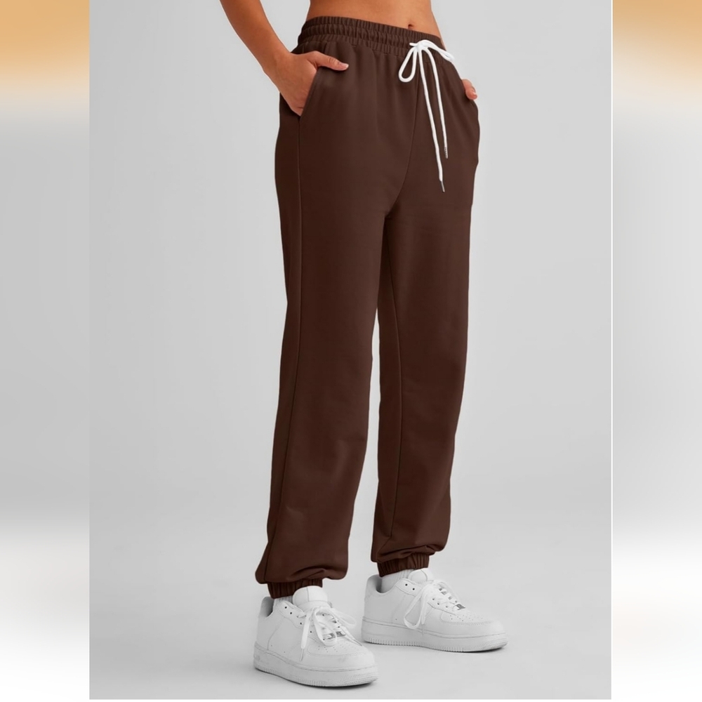🤎NWT Automet Cinch Bottom Sweatpants Athletic Lounge Joggers w/Pockets Brown SM - Picture 4 of 5